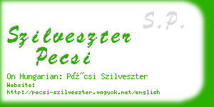 szilveszter pecsi business card